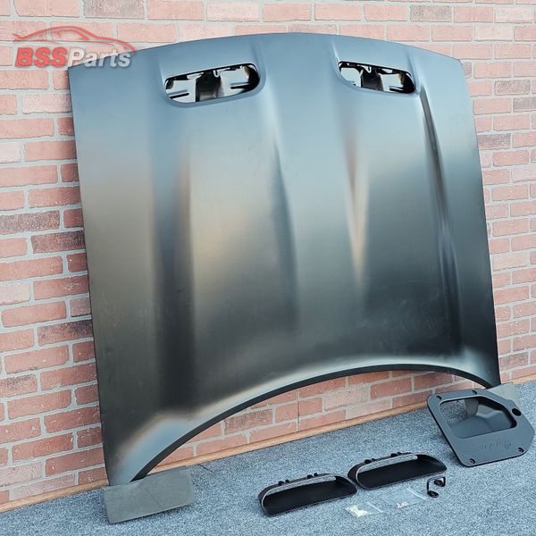 2008 - 2023 Dodge Challenger / SRT Hellcat Redeye Style Dual Snorkel Aluminum Hood