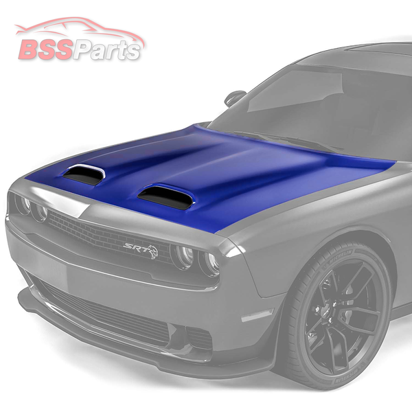 2008 - 2023 Dodge Challenger / SRT Hellcat Redeye Style Dual Snorkel Aluminum Hood