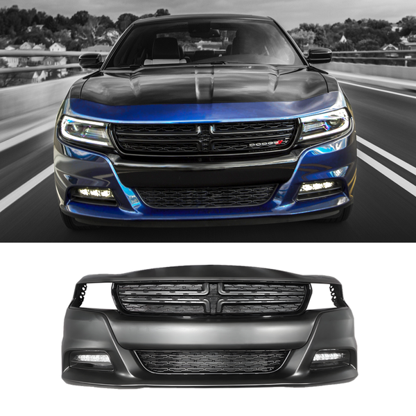 2015-2023 Dodge Charger / SXT Style Front Bumper with Fog Lights