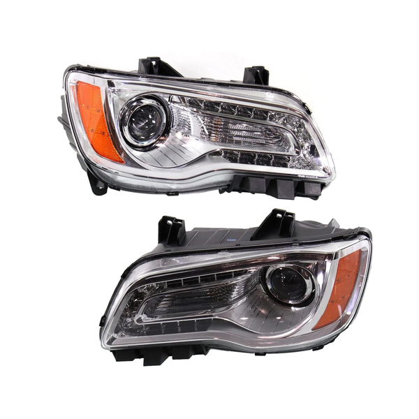 Pair 2011-2023 Chrysler 300 HID / Halogen Headlights Assembly with Bulbs