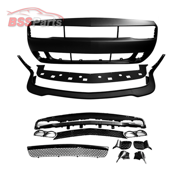 2015-2023 Dodge Challenger / Hellcat Style Front Bumper w/ Grille & HC Lip Unpaint