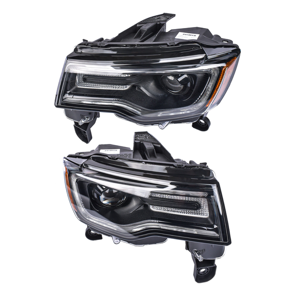 Pair 2014-2021 Jeep Grand Cherokee HID / Xenon Headlights Assembly Black