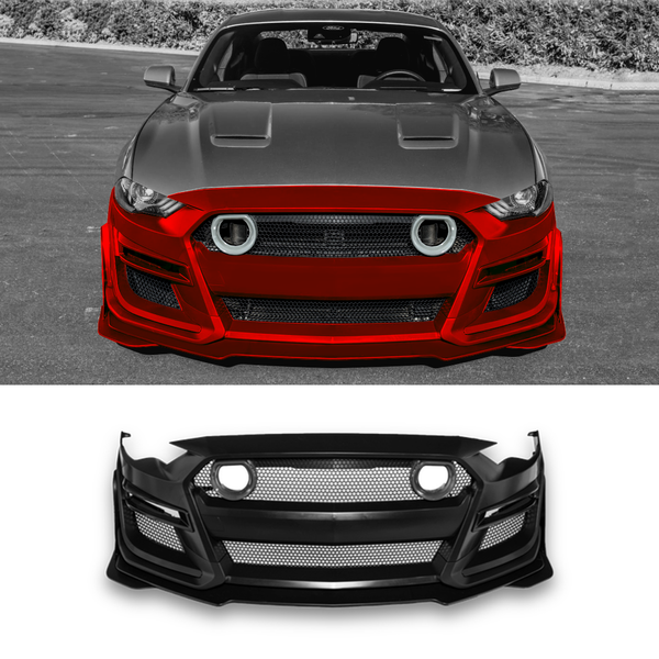 2018-2023 Ford Mustang / GT500 Style with Grille Light Front Bumper